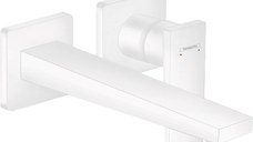 Baterie lavoar Hansgrohe Metropol de perete pipa 225mm fara ventil necesita corp incastrat alb mat