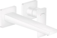 Baterie lavoar Hansgrohe Metropol de perete pipa 225mm fara ventil necesita corp incastrat alb mat - 1