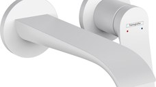 Baterie lavoar Hansgrohe Vivenis cu pipa 192mm montaj incastrat necesita corp ingropat alb mat