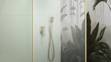 Cabina de dus tip Walk-in Radaway MODO F II Brushed Gold 100 cm profil auriu periat