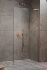 Cabina de dus tip Walk-in Radaway MODO SL II Brushed Copper 100 cm orientare stanga profil cupru periat - 1