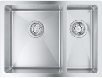 Chiuveta bucatarie Grohe K700U 60 -S cu doua cuve inegale 595x450mm montare sub blat inox - 1