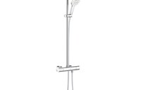 Coloana de dus Grohe Rainshower SmartActive 310 cu baterie termostatata 111cm moon white