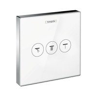 Divertor Hansgrohe ShowerSelect Glass HighFlow cu 3 functii montaj incastrat necesita corp ingropat alb-crom - 1