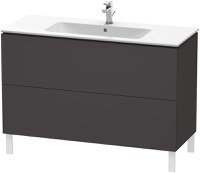 Dulap baza pe pardoseala Duravit L-Cube cu doua sertare 122cm grafit super mat - 1