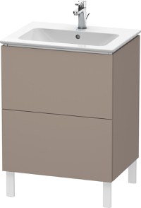 Dulap baza pe pardoseala Duravit L-Cube cu doua sertare 62cm bazalt décor mat - 1