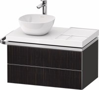 Dulap baza suspendat Duravit Aurena 784 x 492mm pentru blat ceramic cu doua sertare orientare stanga inclus portprosop riflaj Ebony mat - 1