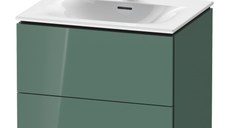 Dulap baza suspendat Duravit L-Cube 620x481mm cu doua sertare verde jad lucios lacuit