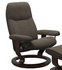 Fotoliu recliner Stressless Consul Classic M cadru maro tapiterie textil Linden Brown - 1