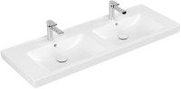 Lavoar dublu Villeroy & Boch Subway 2.0 130cm cu preaplin montare pe mobilier alb Alpin - 1