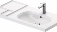 Lavoar Duravit Aurena 100x50cm HygieneGlaze Plus montare pe mobilier orientare dreapta ventil ceramic inclus alb