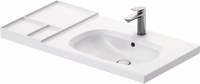 Lavoar Duravit Aurena 100x50cm HygieneGlaze Plus montare pe mobilier orientare dreapta ventil ceramic inclus alb - 1