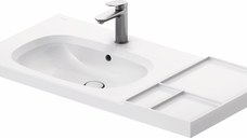 Lavoar Duravit Aurena 100x50cm HygieneGlaze Plus montare pe mobilier orientare stanga ventil ceramic inclus alb