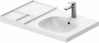 Lavoar Duravit Aurena 80x50cm HygieneGlaze Plus montare pe mobilier orientare dreapta ventil ceramic inclus alb - 1