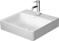 Lavoar Duravit DuraSquare 50x47cm fara preaplin montare pe mobilier cu capac ceramic pentru ventil inclus alb - 1