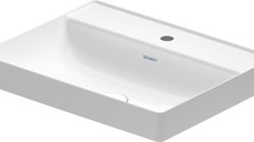 Lavoar Duravit DuraSquare 59x47cm fara preaplin montare pe blat cu capac ceramic pentru ventil inclus alb