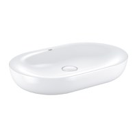 Lavoar oval tip bol Grohe Essence 60x40cm fara orificiu baterie fara preaplin PureGuard alb - 1