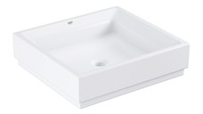 Lavoar tip bol Grohe Cube Ceramic 50cm fara orificiu baterie PureGuard alb