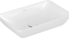 Lavoar tip bol Villeroy & Boch Venticello CeramicPlus 55x36cm cu preaplin montare pe blat alb Alpin