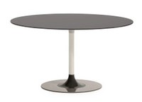 Masa Kartell Thierry XXL Round design Piero Lissoni 130x130x72cm baza metal blat sticla gri - 1