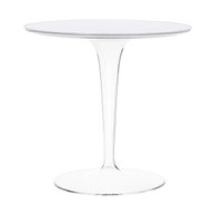 Masuta Kartell Tip Top design Philippe Starck & Eugeni Quitllet d48cm h50cm baza transparenta alb - 1