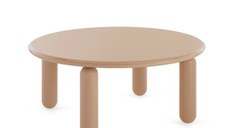 Masuta Kartell Undique Mas design Patricia Urquiola 85x85x30cm baza lemn top MDF pudra