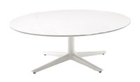 Masuta rotunda Kartell Multiplo Low design Antonio Citterio d118cm h43cm blat sticla alb - 1