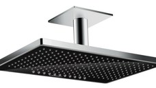 Palarie de dus Hansgrohe Rainmaker Select 460 cu 2 jeturi negru-crom si brat de tavan 100mm necesita set de baza