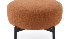 Pouf Kartell Lunam design Patricia Urquiola tapiterie Curly orange