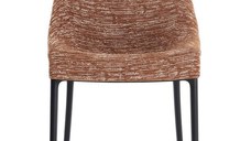 Scaun Kartell Eleganza Ela design Philippe Starck cadru negru tapiterie Melange Rust