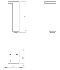 Set 2 picioare pentru mobilier Kolo Rekord - 1