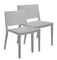 Set 2 scaune Kartell Lizz Mat design Piero Lissoni & Carlo Tamborini gri - 1