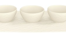 Set 3 boluri cu tava suport Villeroy & Boch Manufacture Rock Blanc