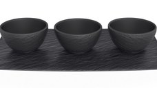 Set 3 boluri cu tava suport Villeroy & Boch Manufacture Rock