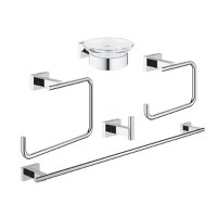 Set 5 accesorii baie Grohe Essentials Cube Master 5-in-1 crom - 1