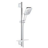 Set de dus Grohe Rainshower SmartActive 130 Cube cu para de dus 3 jeturi furtun 175cm si bara 60cm savoniera crom - 1