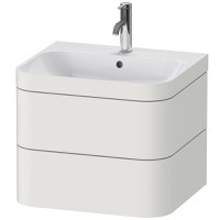 Set mobilier Duravit Happy D.2 Plus 60cm cu lavoar si dulap baza cu doua sertare  alb nordic mat satinat - 1