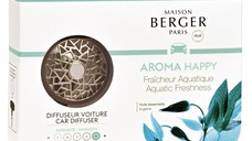 Set odorizant masina Maison Berger Aroma Happy Fraicheur Aquatique + rezerva ceramica