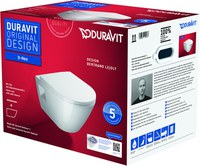 Set vas wc suspendat Duravit D-Neo Rimless si capac cu inchidere lenta - 1