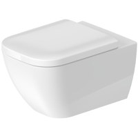 Set vas WC suspendat Duravit Happy D.2 Rimless finisaj WonderGliss si capac cu inchidere lenta - 1