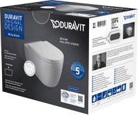 Set vas WC suspendat Duravit ME by Starck Rimless WonderGliss 57x37cm cu capac inchidere lenta - 1