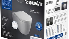 Set vas WC suspendat Duravit ME by Starck Rimless WonderGliss 57x37cm cu capac inchidere lenta