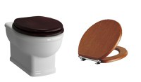 Set vas WC Vitra Aria cu capac inchidere simpla lemn - 1