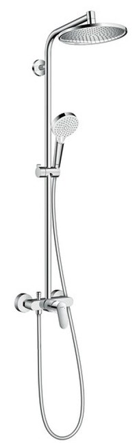 Showerpipe Hansgrohe Crometta S240 1 jet crom cu baterie dus inclusa - 1