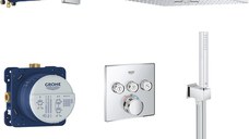 Sistem de dus incastrat Grohe Grohtherm SmartControl Perfect Set Rainshower SmartActive 310 Cube