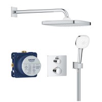 Sistem de dus incastrat Grohe Grohtherm Tempesta 250 Cube cu 2 consumatori crom - 1