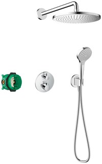 Sistem de dus incastrat termostatat Hansgrohe Croma 280 Ecostat S cu 2 consumatori crom - 1