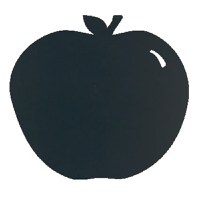 Tabla de scris autoadeziva Securit Silhouette Apple 31 6x29 1x0 3cm include marker creta negru - 1