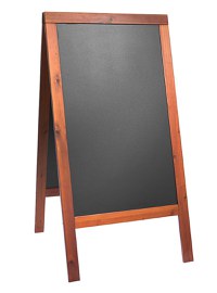 Tabla de scris pentru afisaj stradal Securit Duplo 125x69x56.5cm cu rama lemn pin mahon - 1