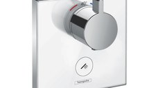 Termostat Hansgrohe ShowerSelect Glass HighFlow cu o functie si un consumator montaj incastrat necesita corp ingropat alb-crom